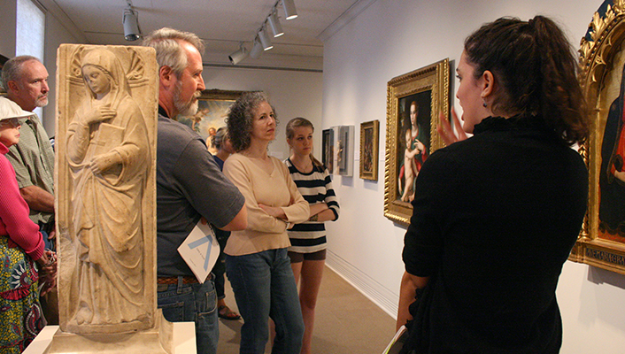 Visitors on a gallery tour